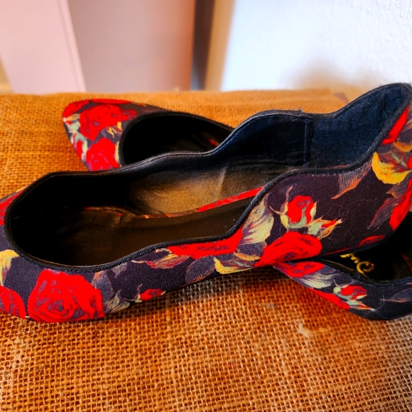 Qupid Rose Floral Ballet Flats Size 7 - Picture 3 of 7